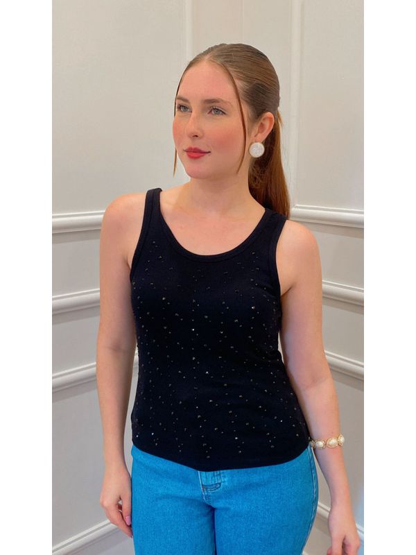 REGATA CRAVO COM BRILHO - PRETO - 0013010002 - SIMONE PETRI 