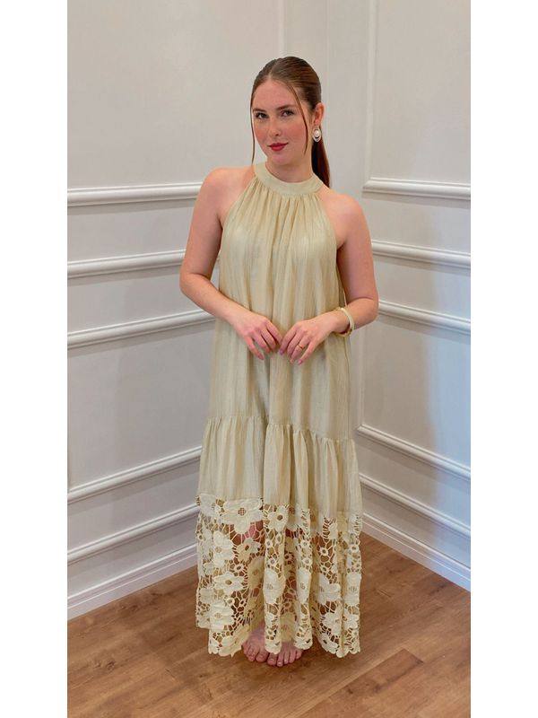 Vestido Longo Bordado - VERDE - 0012960008 - SIMONE PETRI 