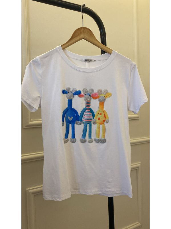 T-SHIRT GIRAFA 100 BRANCO - 0013050018 - SIMONE PETRI 