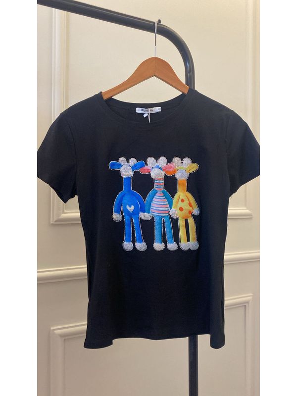 T-SHIRT GIRAFA 100 PRETO - 0013050002 - SIMONE PETRI 