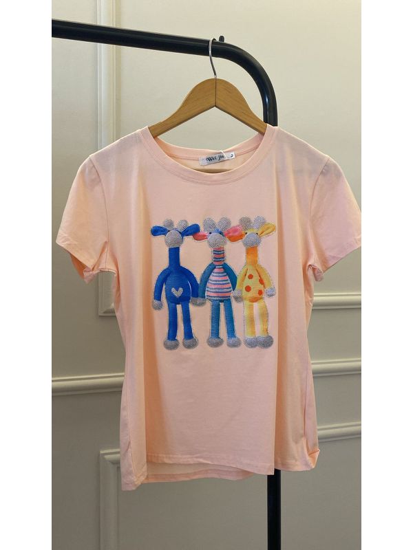 T-SHIRT GIRRAFA 100 ROSA - 0013050097 - SIMONE PETRI 