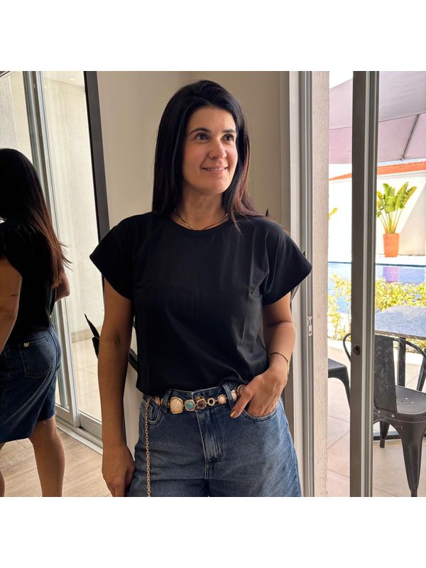 Blusa Feminina Algodão - Preto
