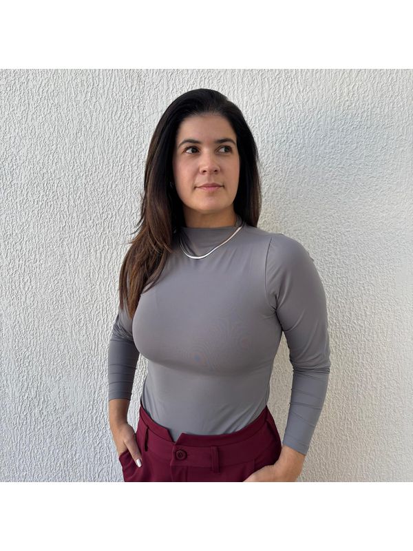Blusa Feminina Poliamida Manga Longa - Cinza Claro