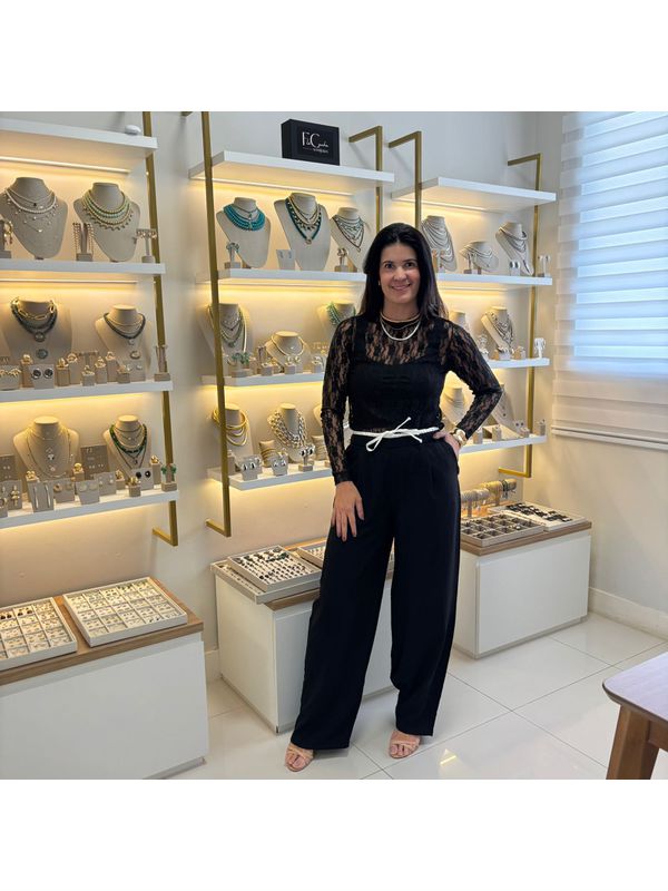 Calça Feminina Pantalona Ava - Preto