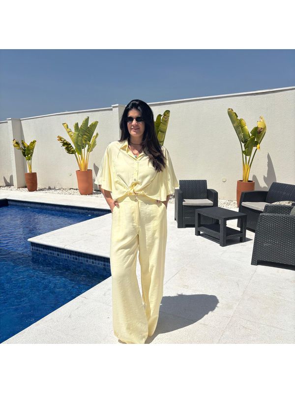 Calça Feminina Reta - Amarelo