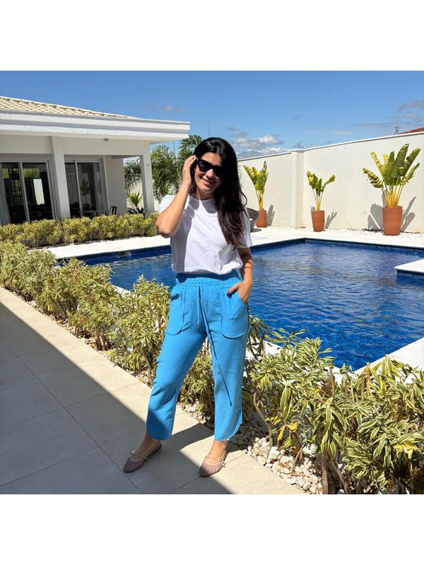 Calça Feminina Sarja Marante - Azul Bebê