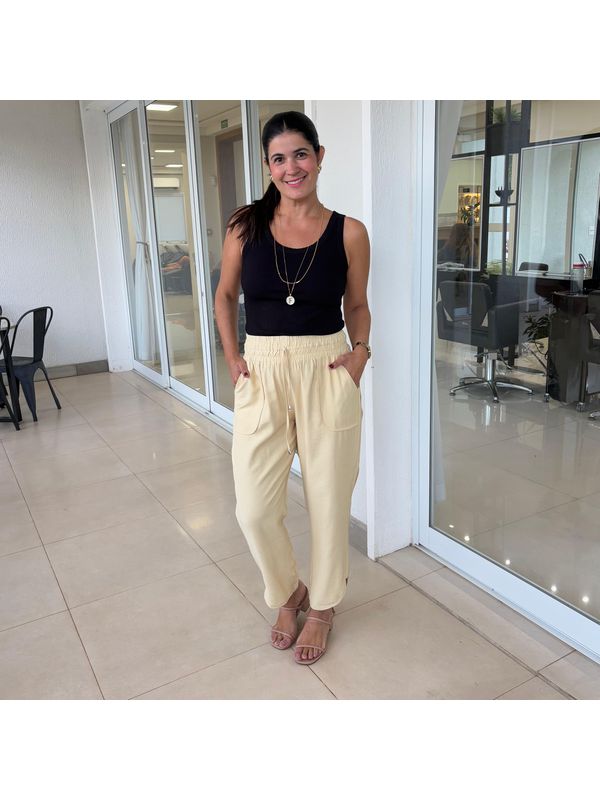 Calça Feminina Sarja Marante - Creme