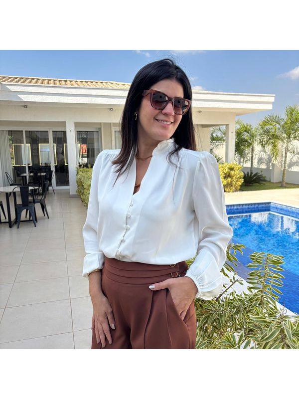Camisa Feminina Crepe Ggt - Off White