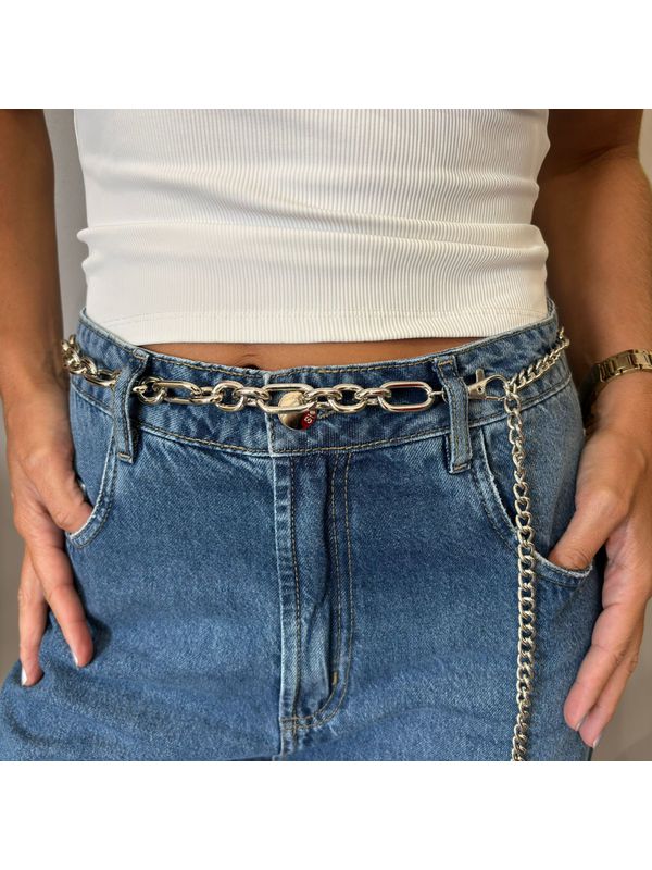 Cinto Feminino Corrente - Prata