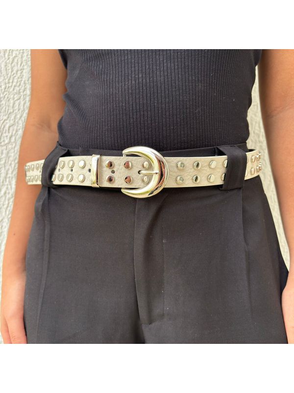 Cinto Feminino Ilhós - Creme