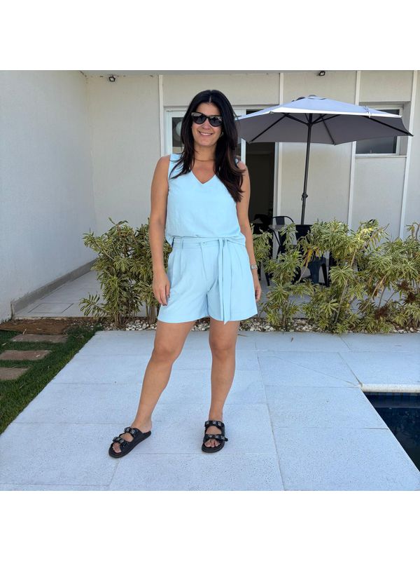 Conjunto Feminino Dubai Shorts - Azul Bebê
