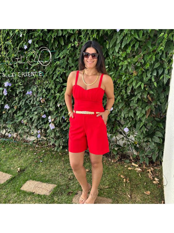 Conjunto Feminino Marante Nervuras - Vermelho