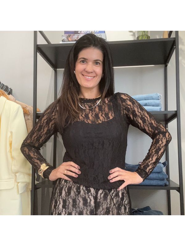 Conjunto Feminino Renda Aladim - Preto