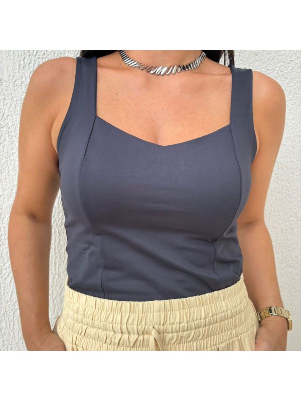 Cropped Feminino Poliamida com Alça - Preto