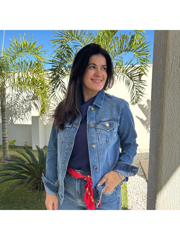 Jaqueta Jeans Feminina Vintage - Clara