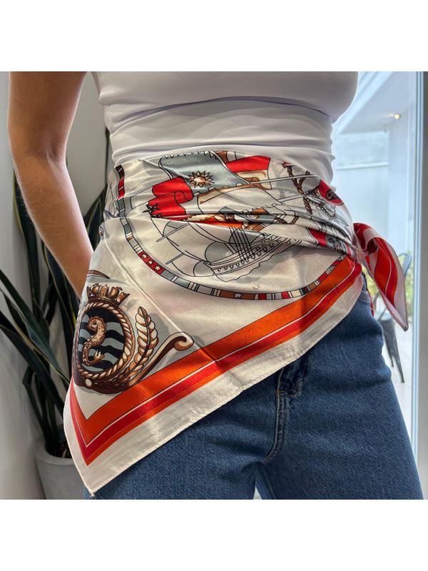 Lenço Feminino Estampado - Laranja