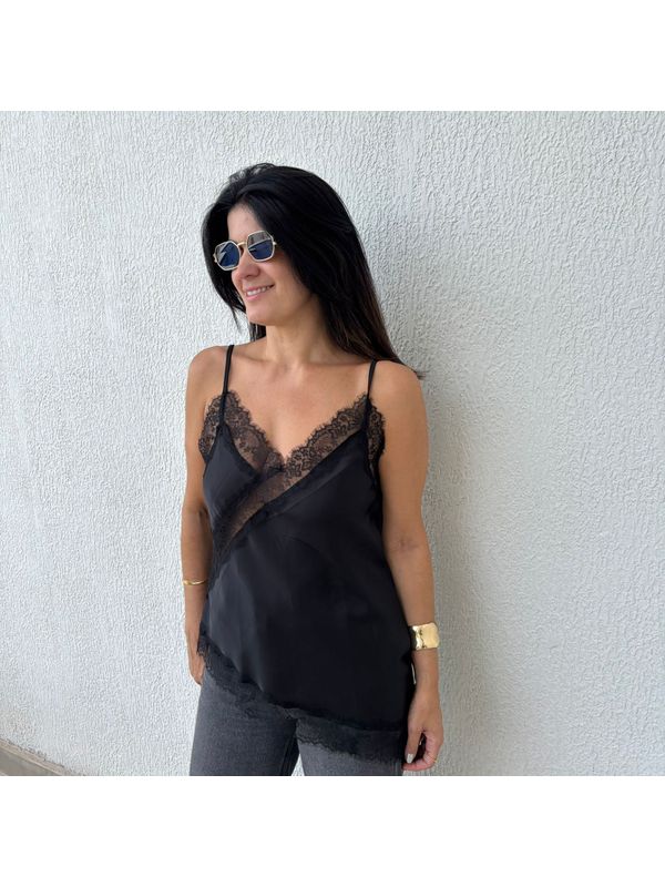 Regata Feminina Cetim - Preto