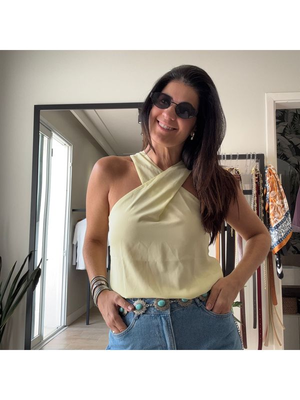 Regata Feminina Cruzada - Manteiga