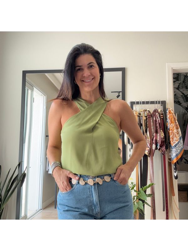 Regata Feminina Cruzada - Verde Abacate