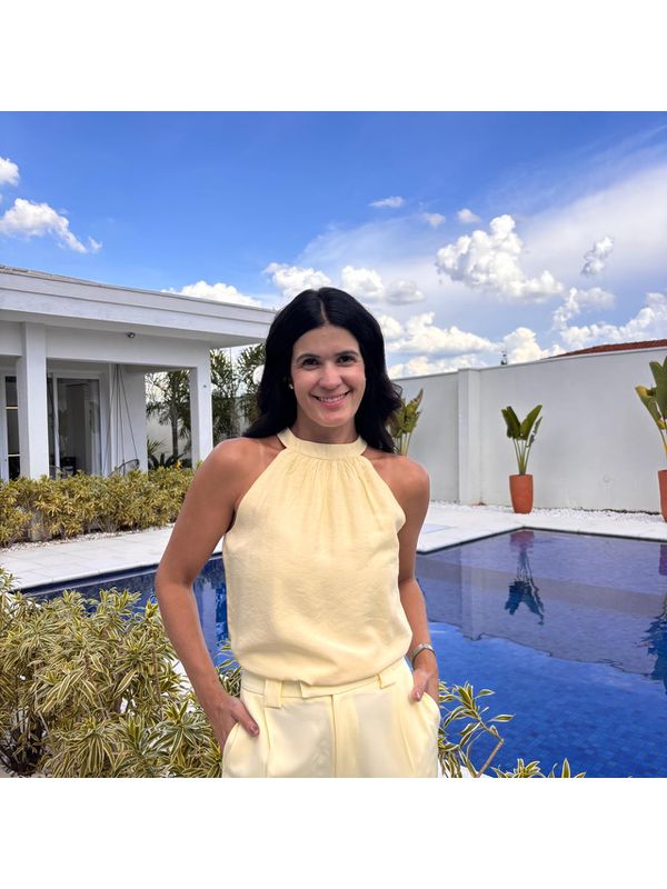 Regata Feminina Natural Silky com Gola - Manteiga 