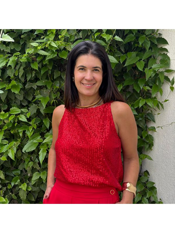 Regata Feminina Paetê - Vermelho