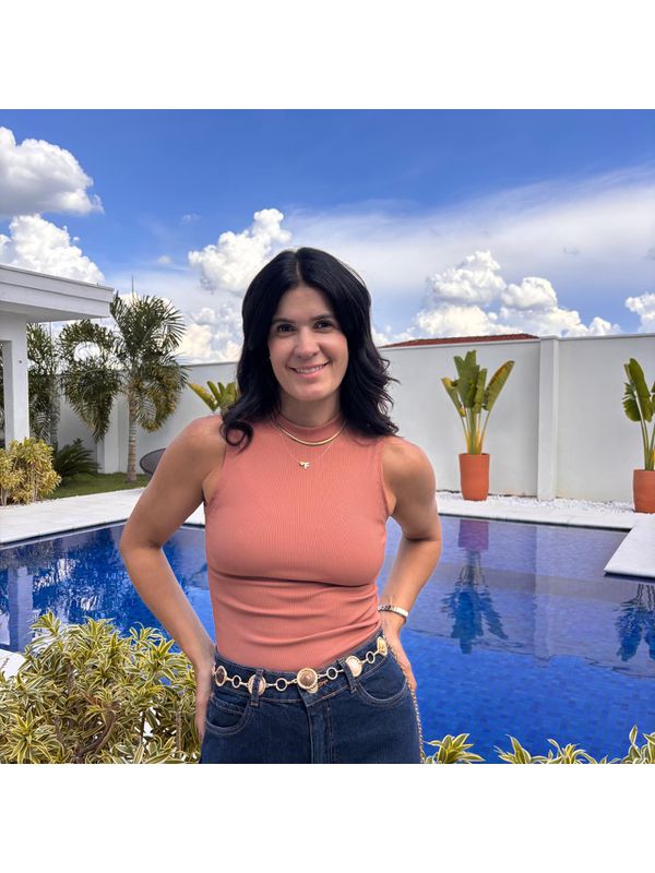 Regata Feminina Poliamida Canelada Gola Alta - Marrom