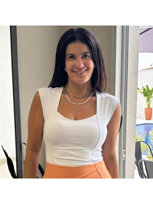 Regata Feminina Poliamida com Decote - Off White