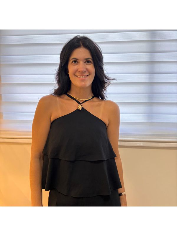 Regata Feminina Viscolinho com Aviamento e Alça - Preto