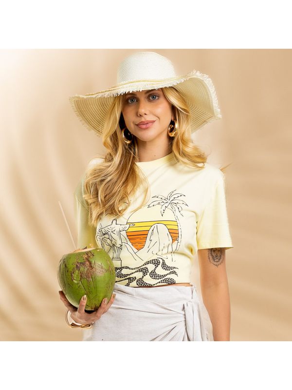 T-Shirt Feminina Rio - Manteiga