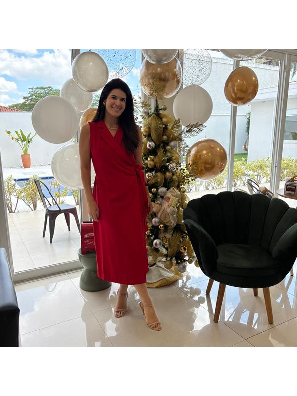 Vestido Feminino Amarração - Vermelho