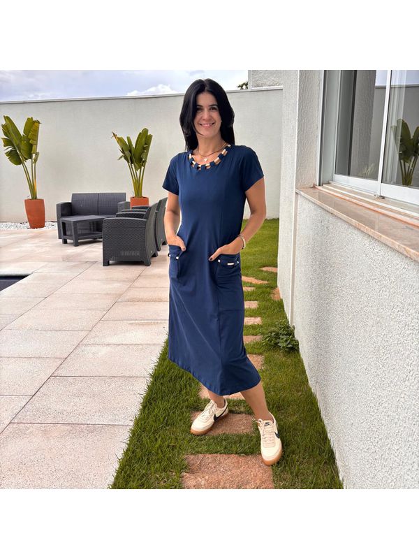Vestido Feminino Cordão - Marinho