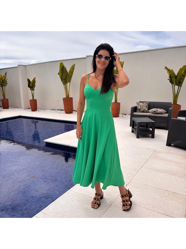 Vestido Feminino Malha Lins com Bojo - Verde