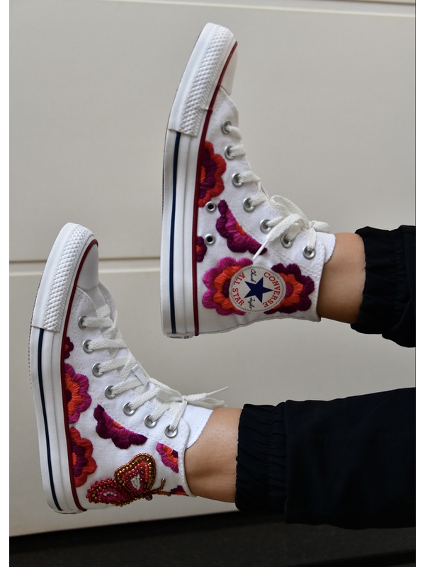 all star branco com rosa