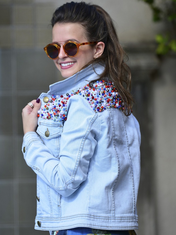 jaqueta jeans azul claro