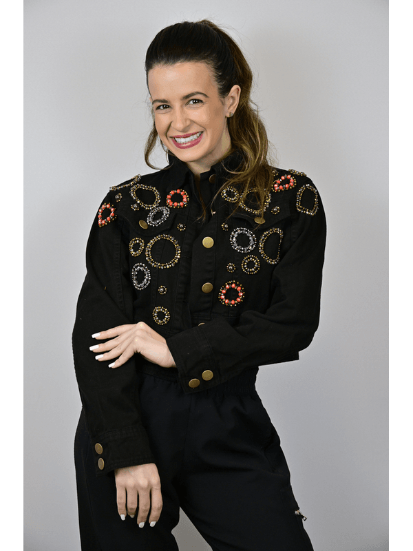 Jaqueta Jeans Preta Modelo Orlando