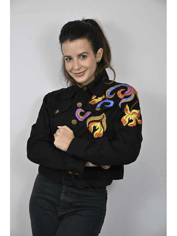 Jaqueta Jeans Preta Modelo Sardenha