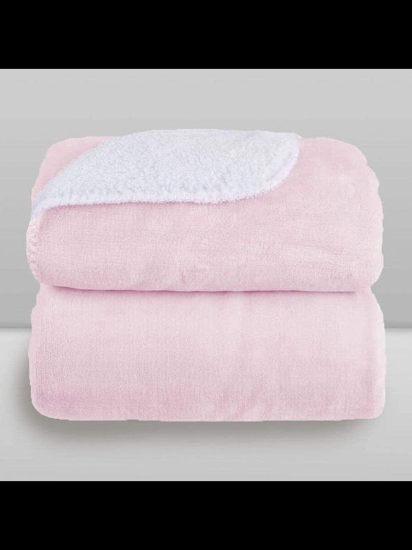 Cobertor Laço Bebê Microfibra Plush com Sherpam - Rosa