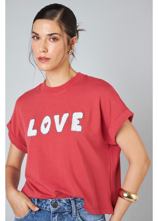 T-Shirt Love and Live Vermelho - NUMERODUE