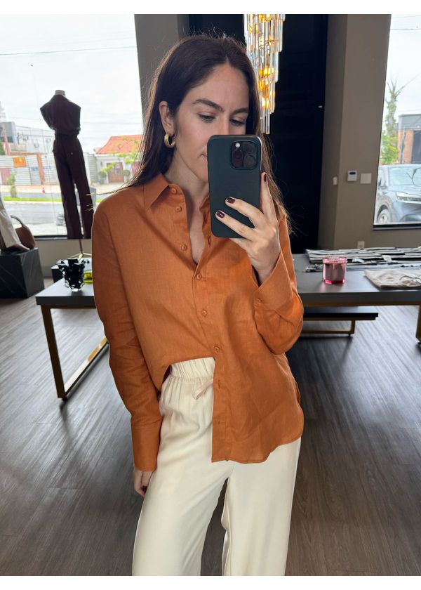 Camisa Dominique Laranja - NUMERODUE