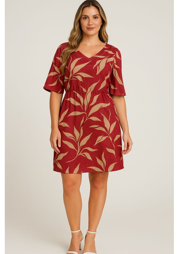VESTIDO ESTAMPADO C/ MANGA