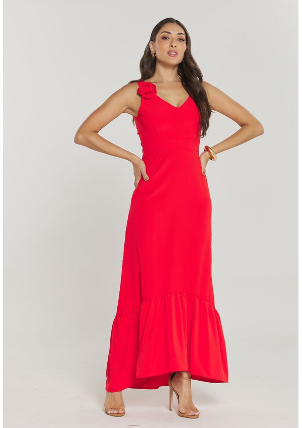 VESTIDO FLUID COM FLOR