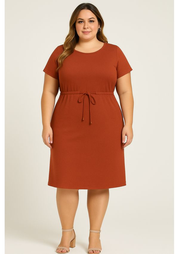 VESTIDO CANELADO PLUS SIZE