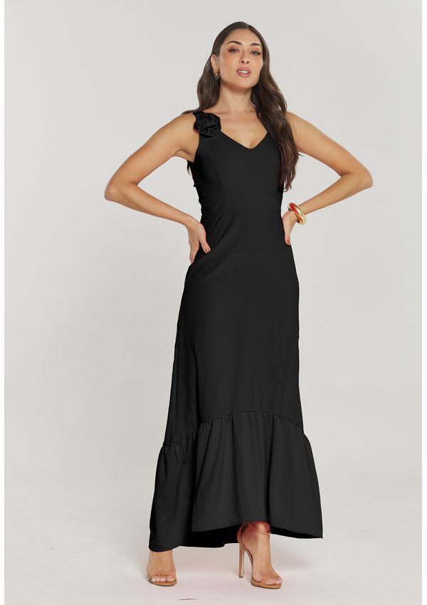 VESTIDO FLUID COM FLOR