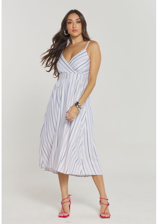 VESTIDO ALÇA LISTRADO