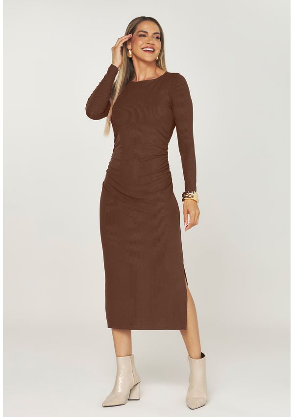 VESTIDO MIDI CANELADO