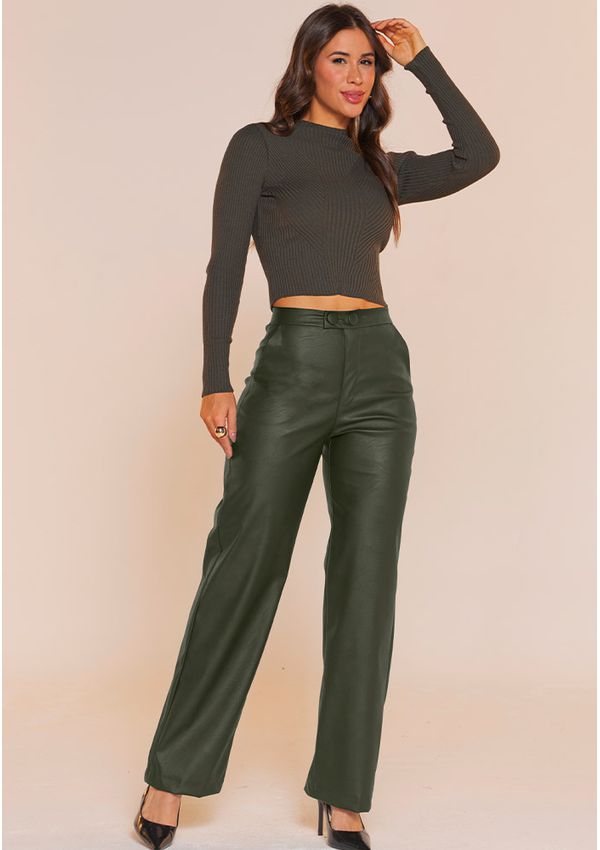 CALÇA WIDE LEG PU