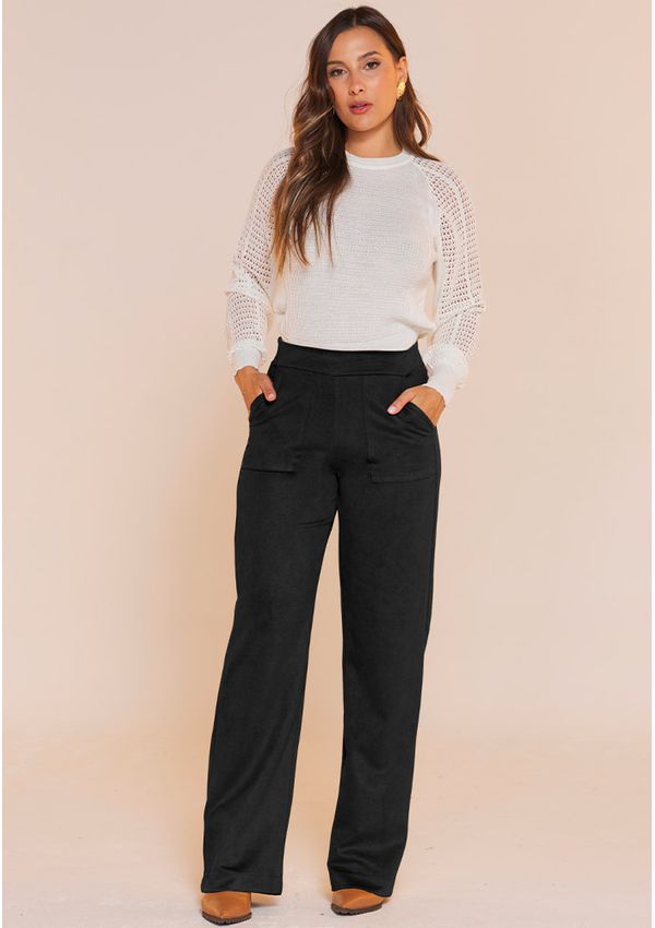 CALÇA WIDE LEG SARJA