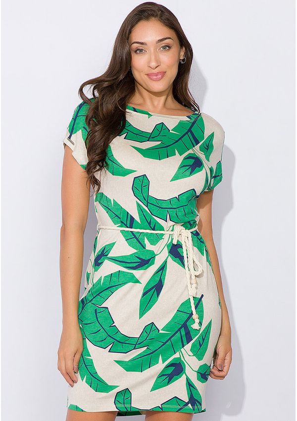 Vestido Viscolycra Estampado Curto