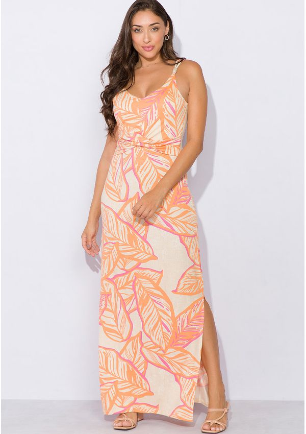 Vestido Viscolycra Estampado Longo