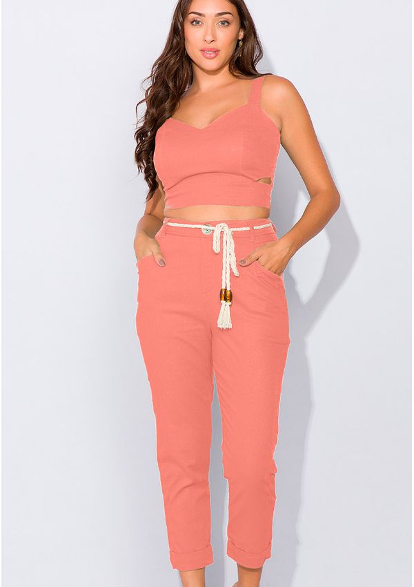 Calça Linho Com Cordão 